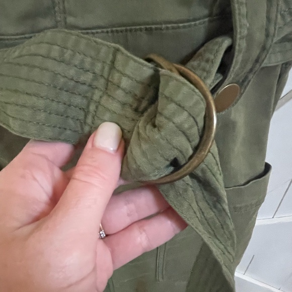 Anthropologie Maeve Army Green Cargo Dress - Picture 6 of 7